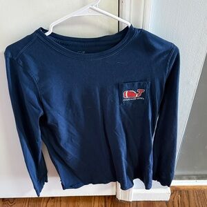 Vineyard Vines Woman’s Football Navy Blue Long Sleeve Shirt